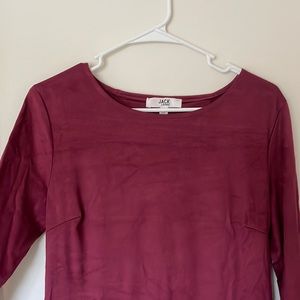 Maroon suede a-line dress